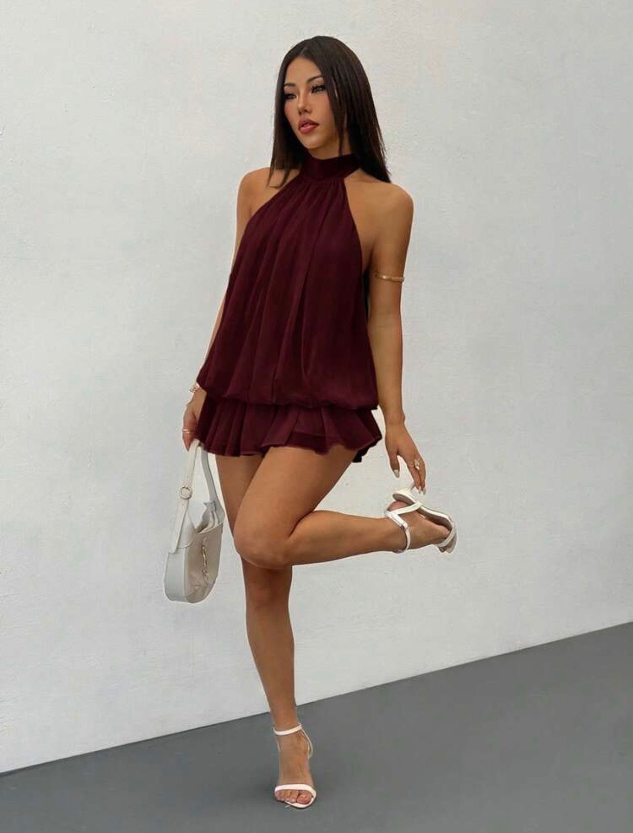 Elegant Sleeveless Tie-Neck Mini Dress for Women – Chic Party & Casual Wear Dress