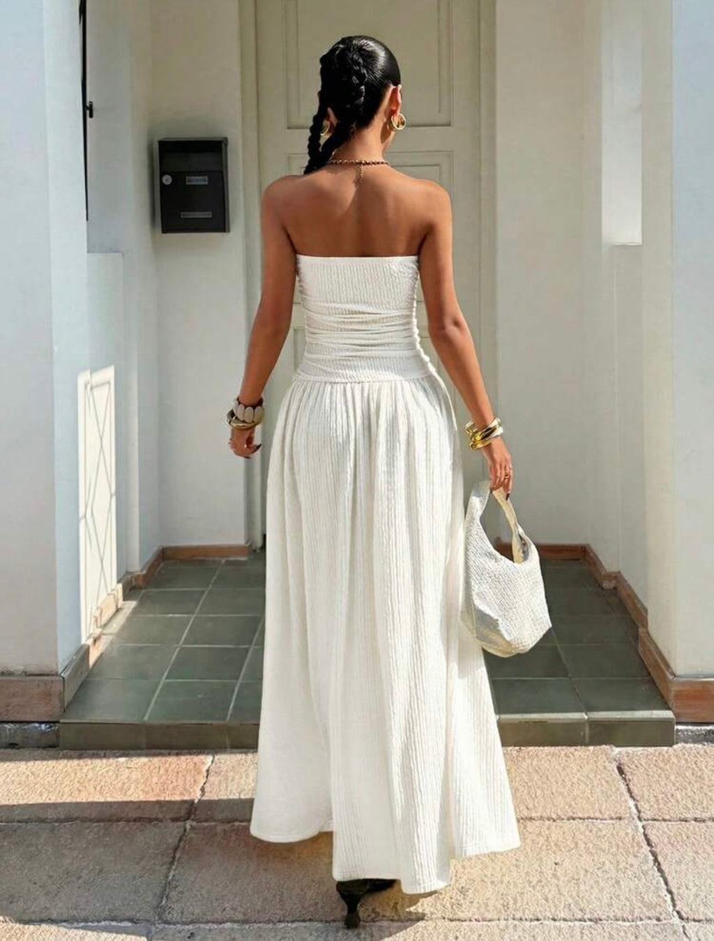 Women’s Textured Knit Elegant Sleeveless Dress – Formal & Occasion Wear