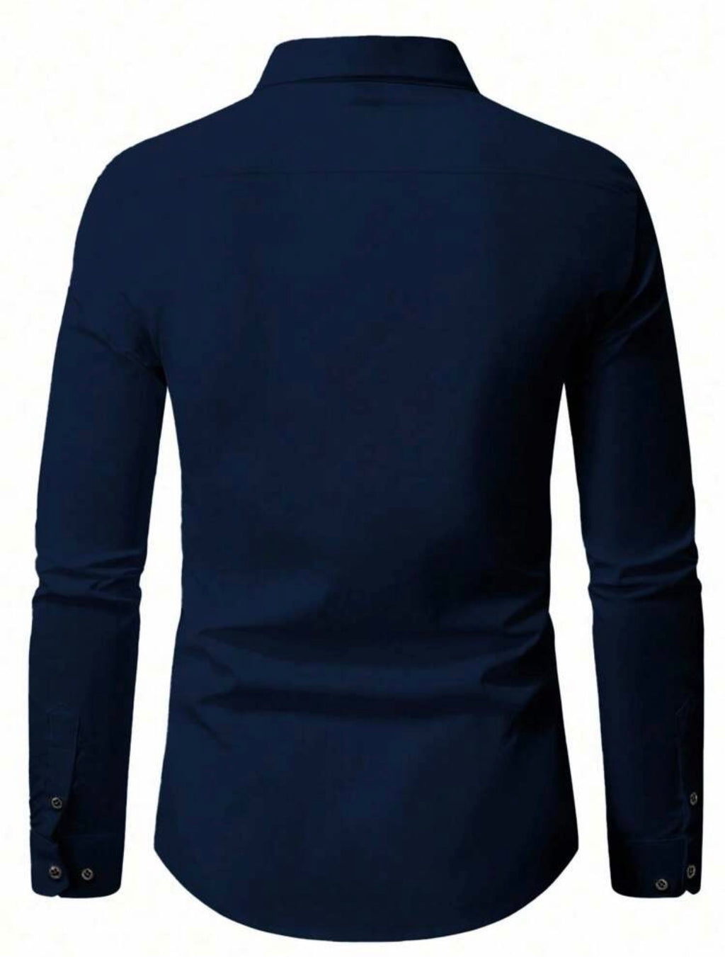 Men’s Solid Color Button-Front Long Sleeve Casual Business Shirt – Zip Detail Formal Style Top