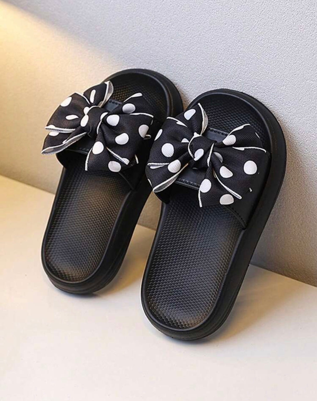 Girls’ Princess Style Bow Decor Slip-On Slippers with Soft Sole for Indoor & Outdoor Wear