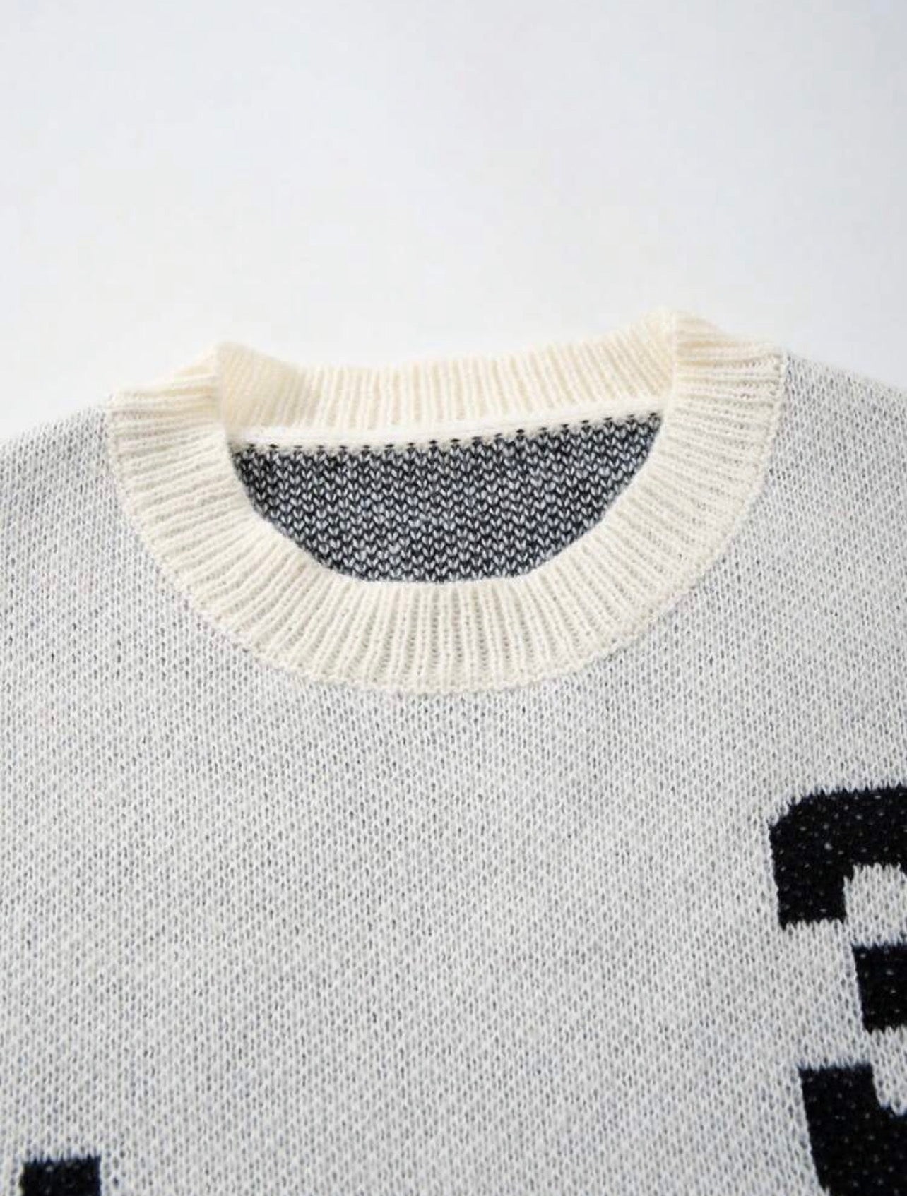 Men’s Numeric & Letter Print Pullover Sweater – Casual Loose Fit Knit Top