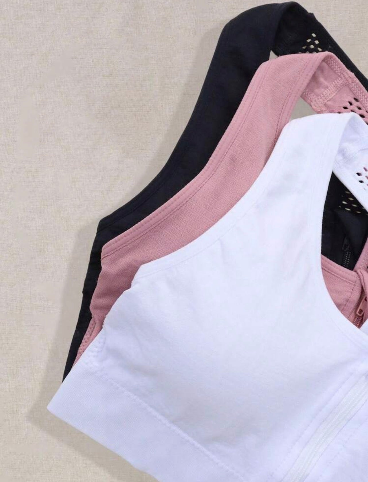 Women’s Seamless Front Zipper Racerback Sports Bra Set