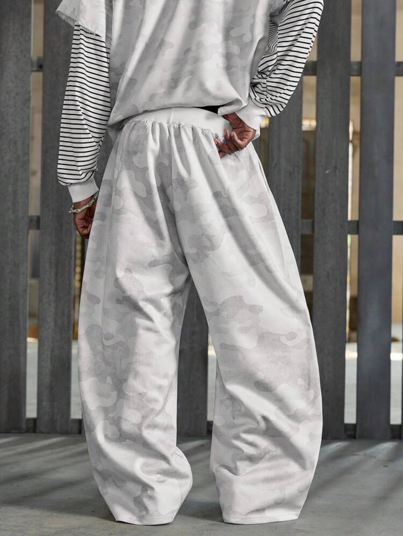 Men’s Striped Loose Fit Trousers – Sporty Streetwear Pants
