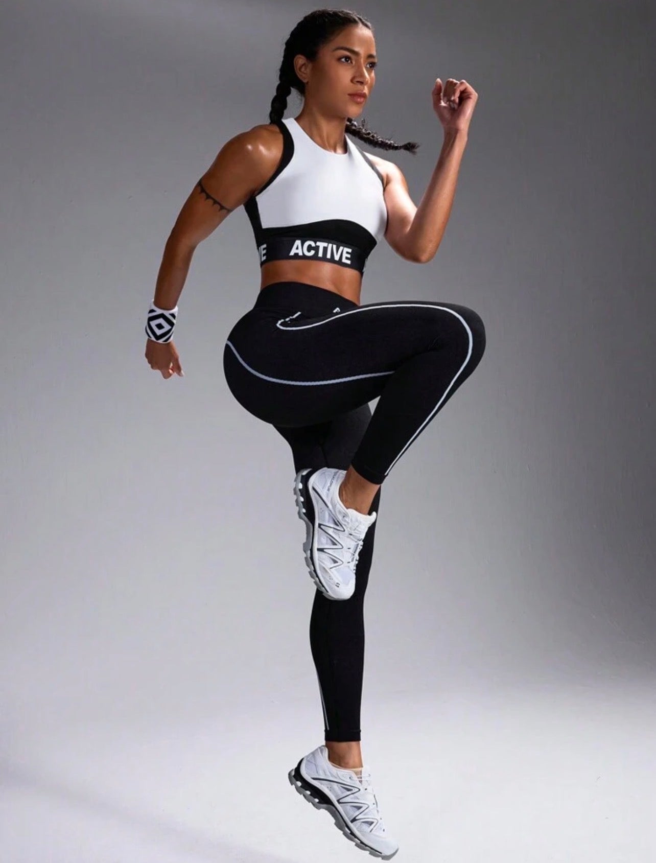 Women’s Letter Print Breathable Sports Bra & Activewear Set for Fitness and Training