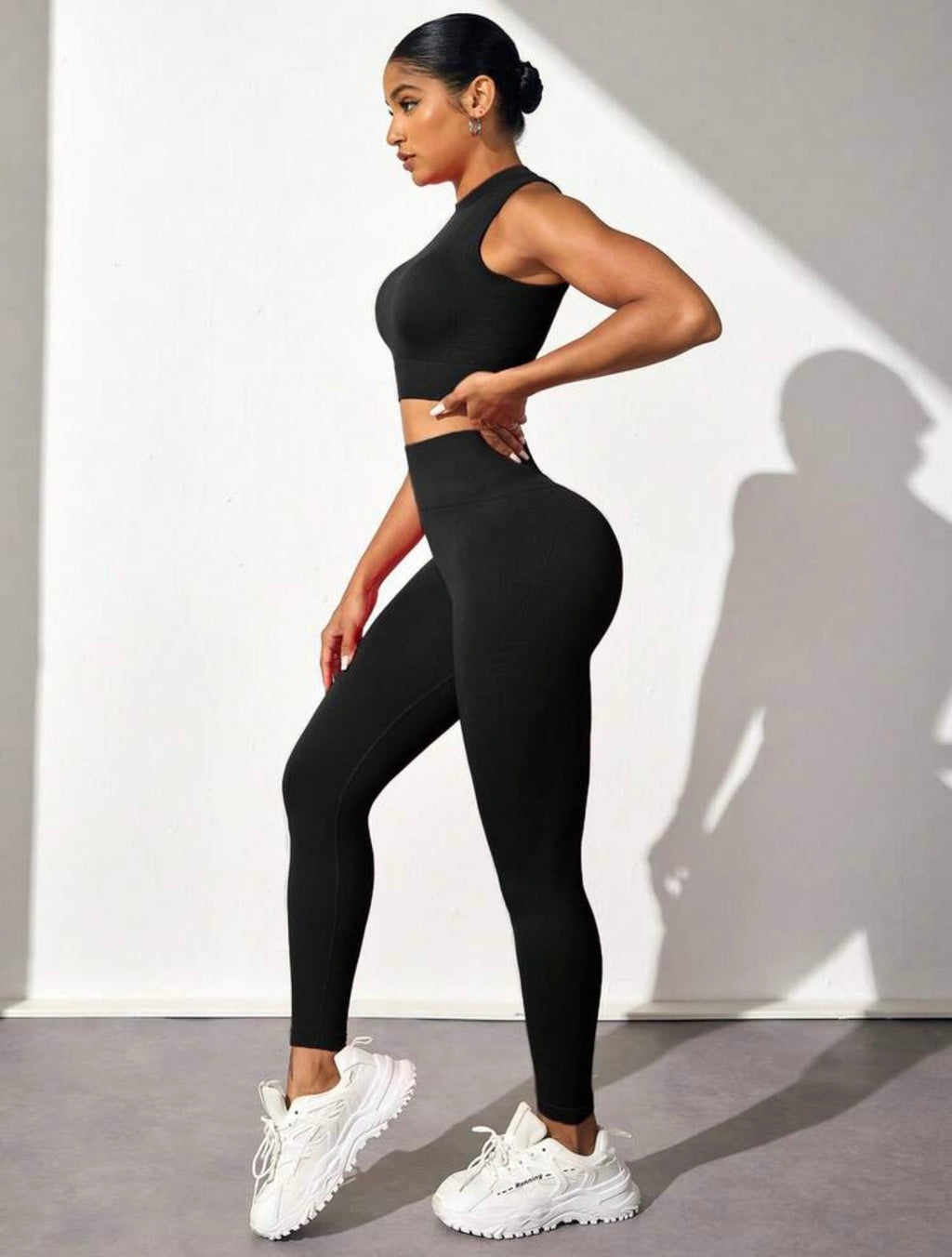 Women’s Crew Neck Top & Long Pants Workout and Fitness Set