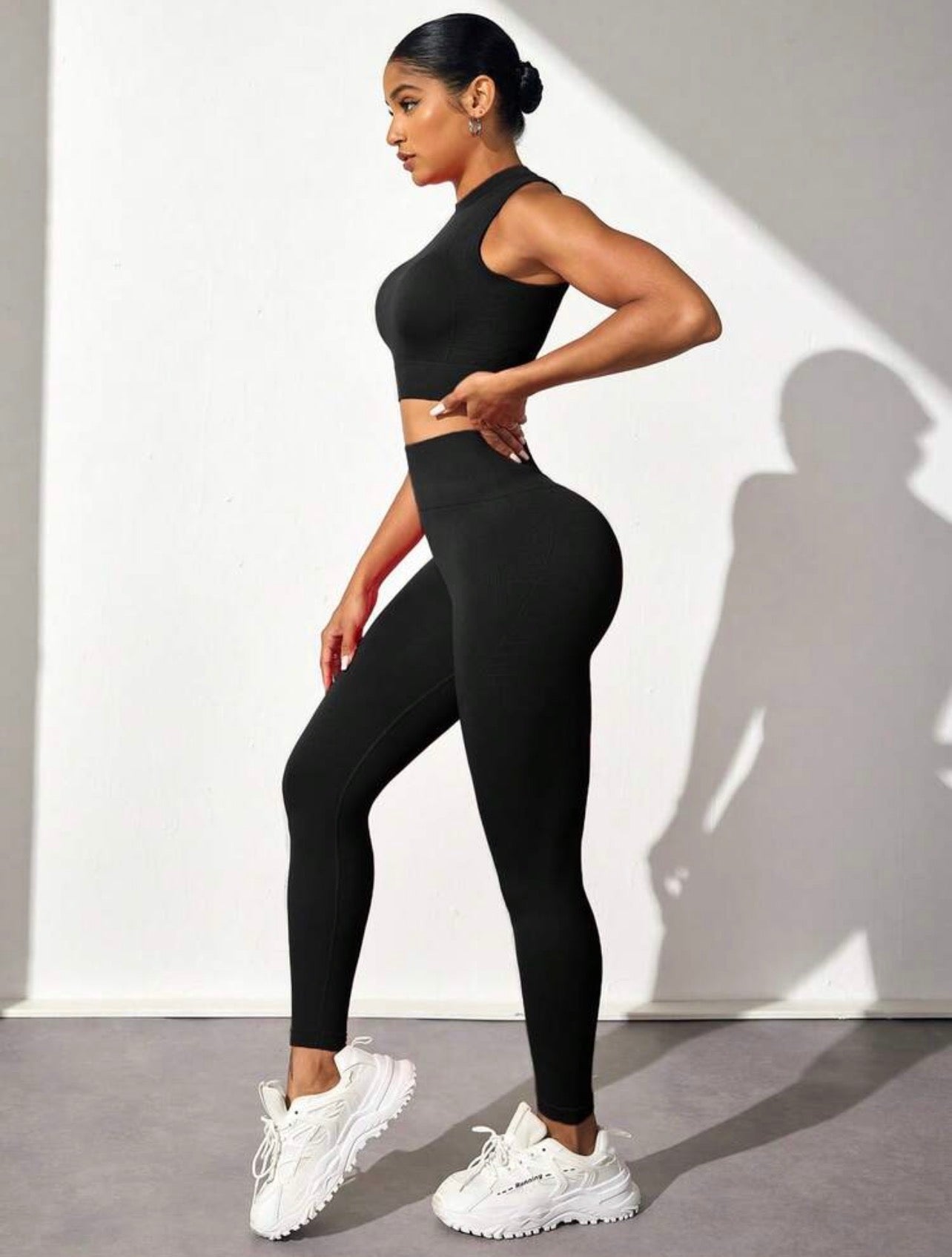 Women’s Crew Neck Top & Long Pants Workout and Fitness Set