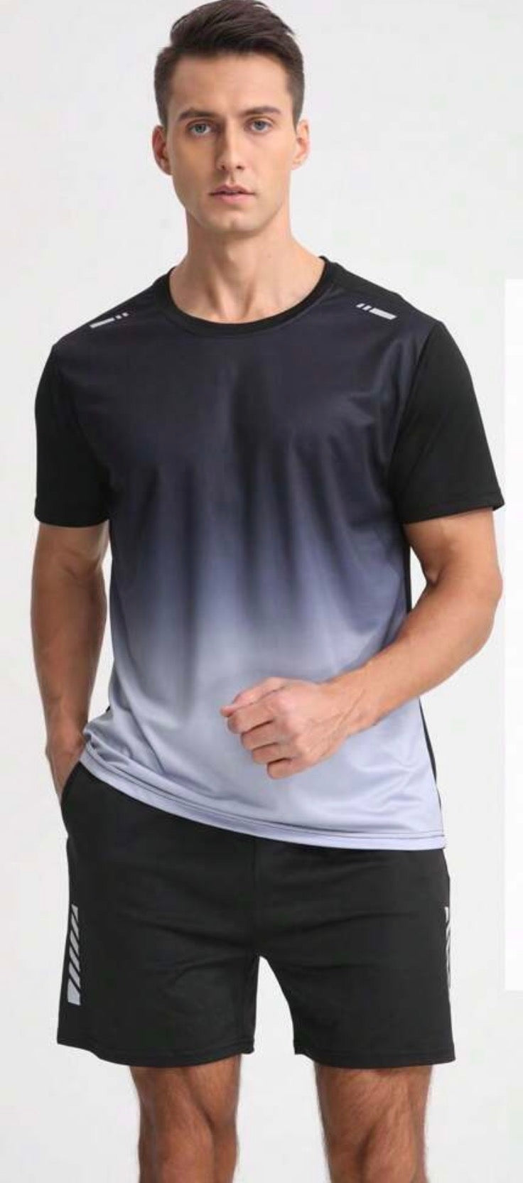 Men’s Quick-Dry Short Sleeve T-Shirt & Shorts Fitness Training 2-Piece Sports Set