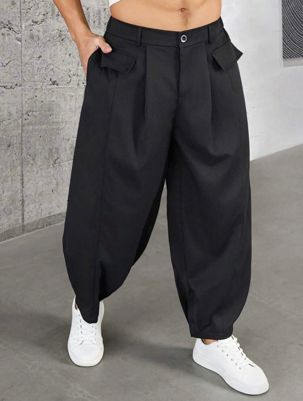 Men’s Loose Fit Lantern Pants – Casual Baggy Streetwear Trousers