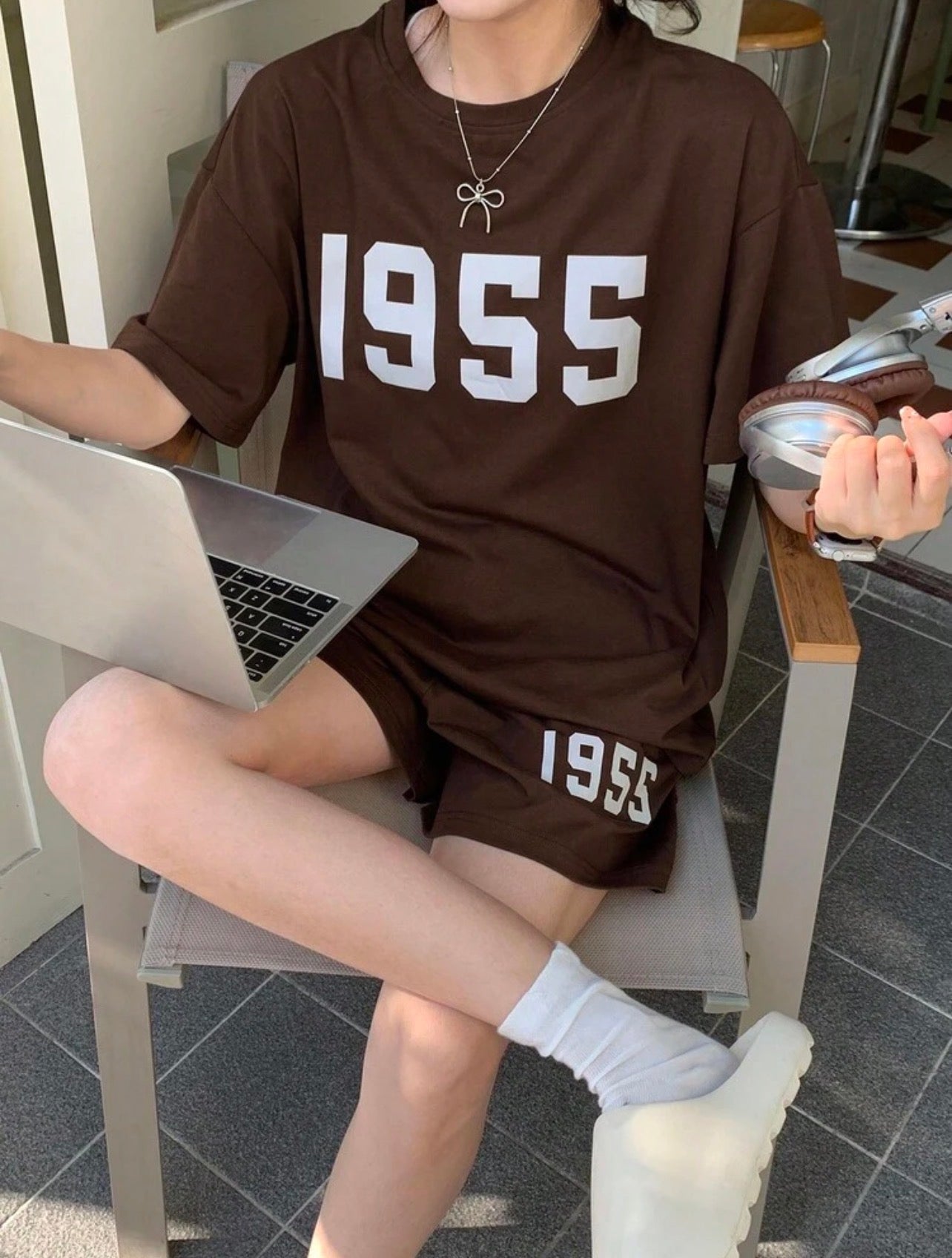 Women’s Printed Loose Fit Short Sleeve Pajama Two-Piece Set