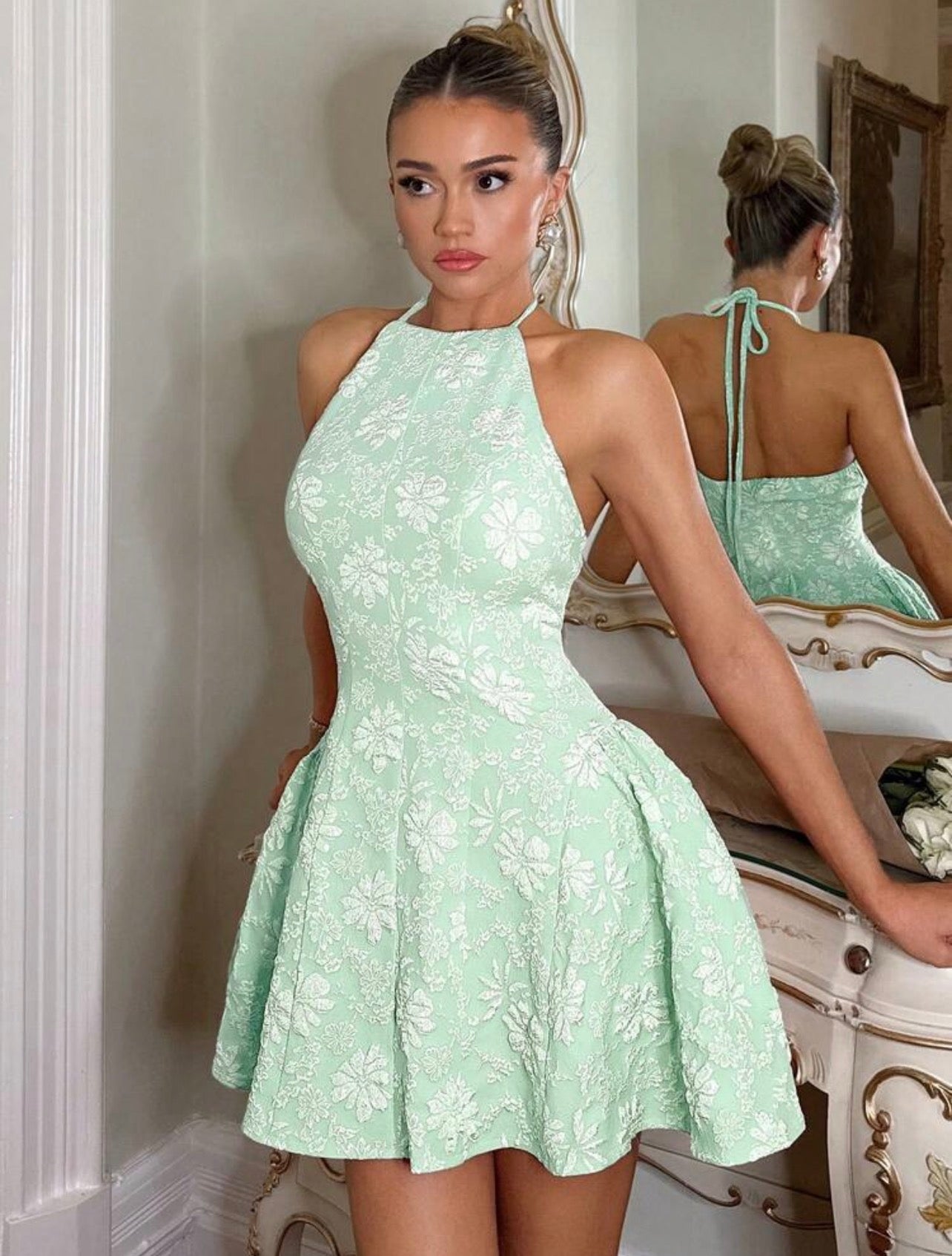 Elegant French Style Sleeveless Ruched Mini Dress – Tea Party & Occasion Wear