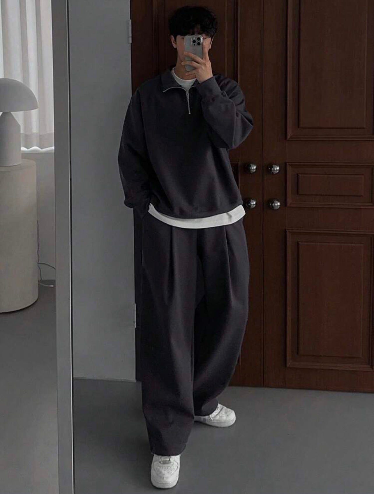 Men’s Fleece Sweatsuit Two-Piece Set – Autumn/Winter Casual Outfit