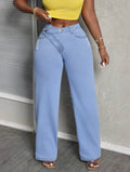 Women’s Simple Casual Denim Jeans – Everyday Straight Fit Pants