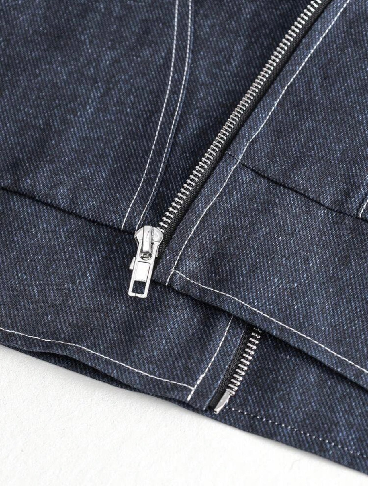 Men’s Denim Collar Long Sleeve Shirt & Pants Two-Piece Streetwear Set
