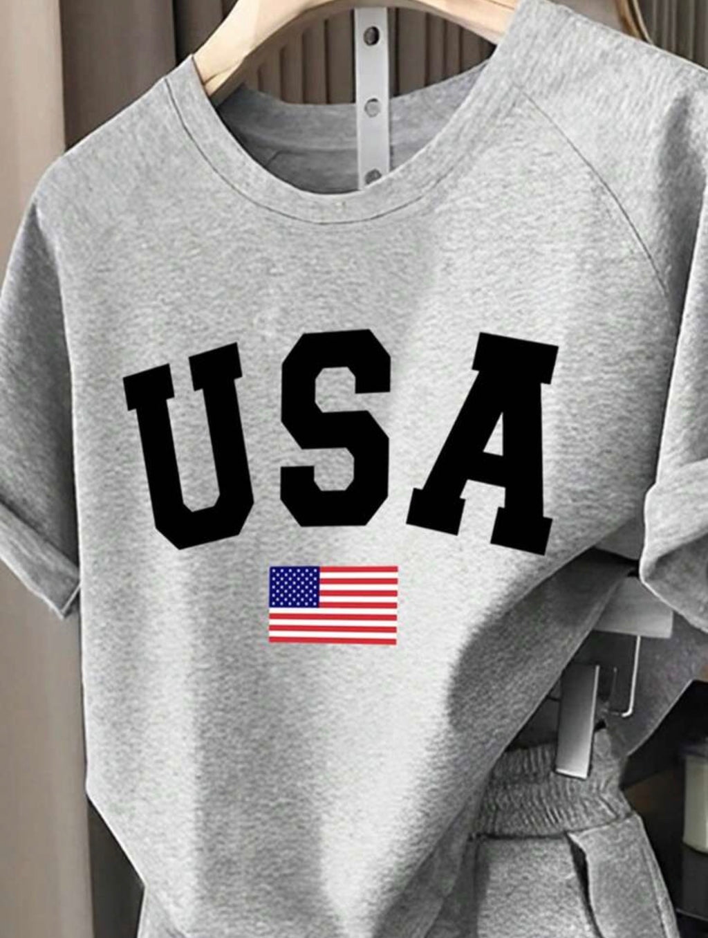 Women’s City Name Slogan Print Casual Two-Piece Set – Back to School Outfit