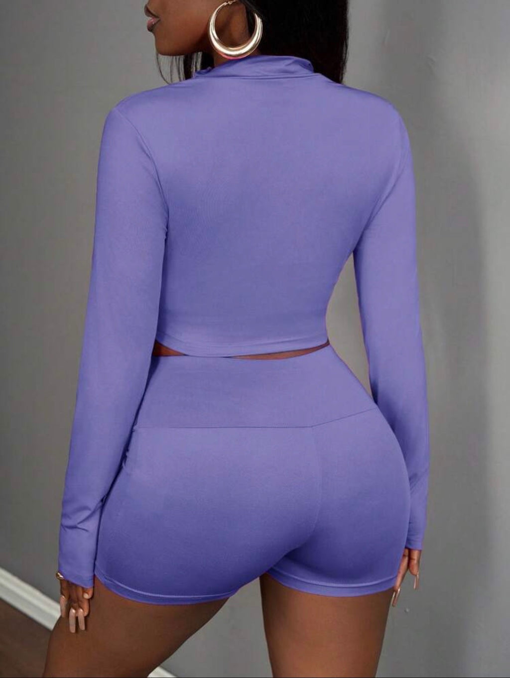 Women’s 3-Piece Sporty Summer Set with Half-Zip Jacket, Sleeveless Crop Top & Shorts
