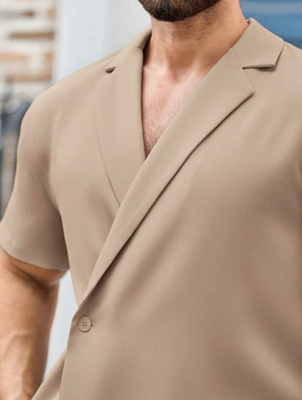 Men’s Drop Shoulder Short Sleeve Shirt Two-Piece Set – Casual Loose Fit Co-Ord