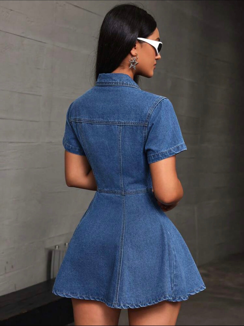 Women’s Casual Minimalist Denim Dress – Fashionable Everyday Wear