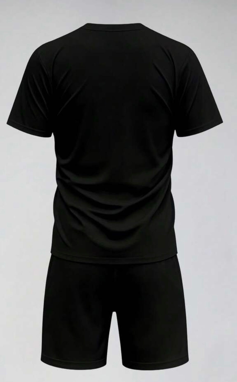 Men’s Bull Horn Graphic T-Shirt & Drawstring Shorts Sports Outfit Set