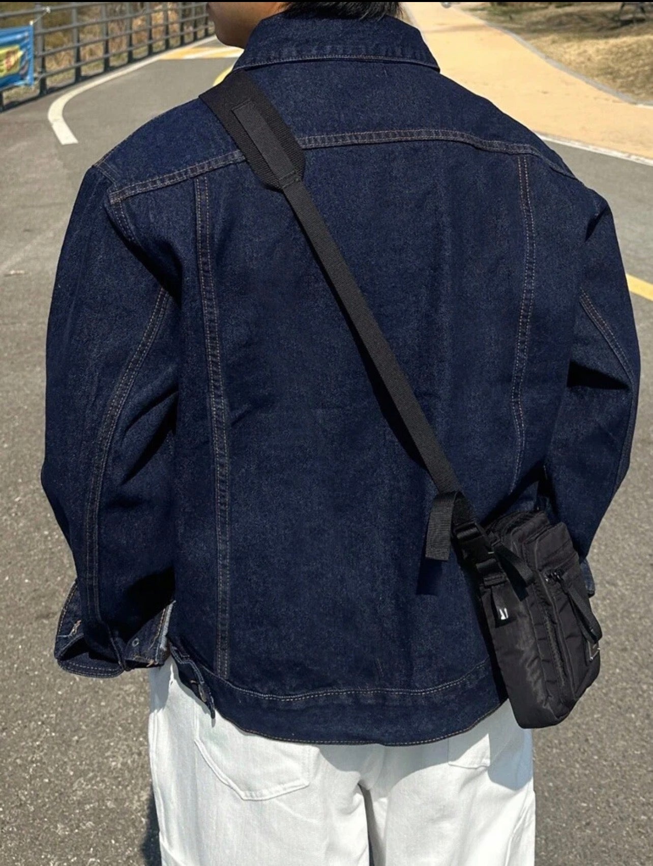 Men’s Plain Color Denim Jacket – Casual Autumn Outerwear