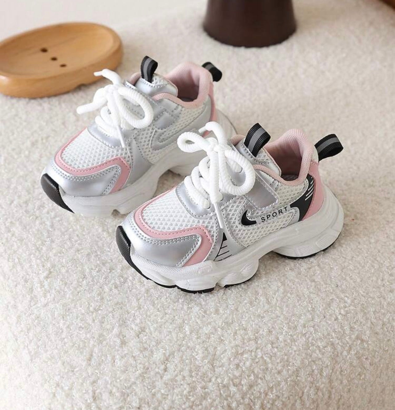 Kids’ Breathable Mesh Chunky Sneakers for Girls’ Summer Comfort