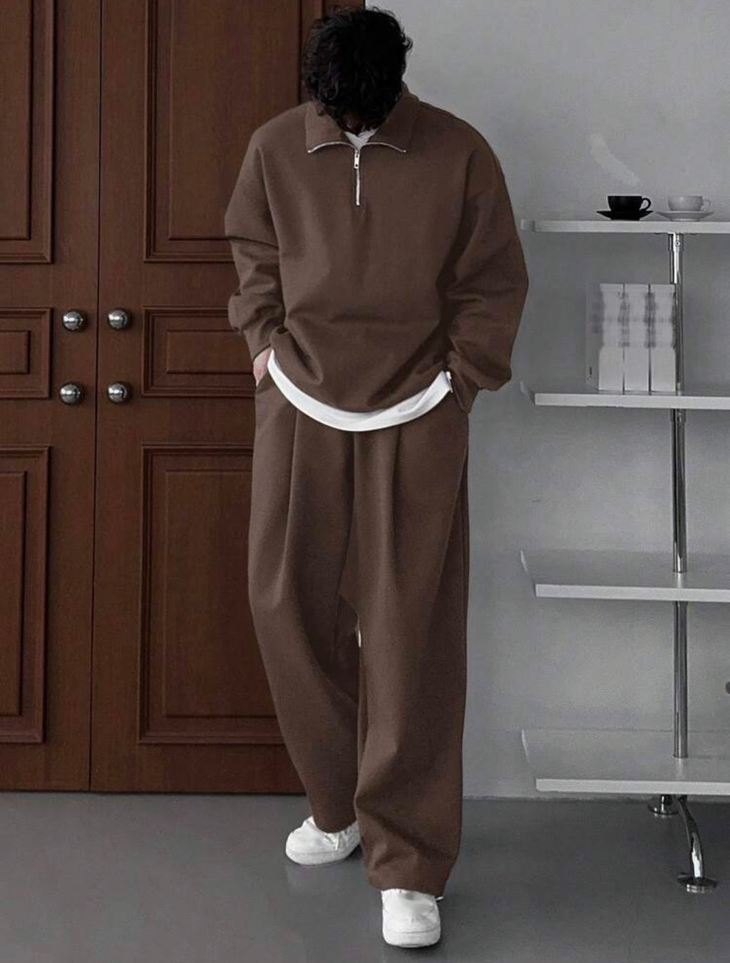 Men’s Fleece Sweatsuit Two-Piece Set – Autumn/Winter Casual Outfit