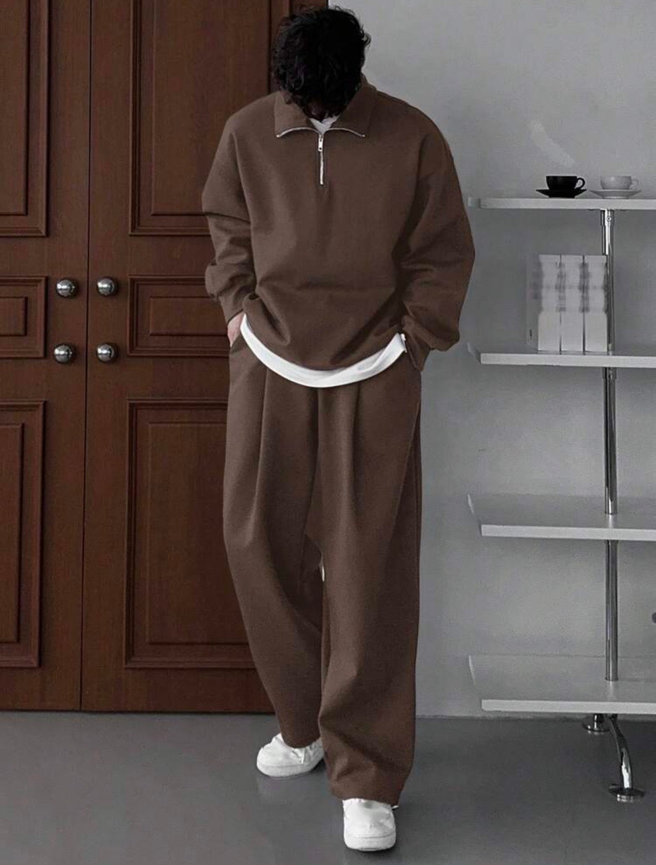 Men’s Fleece Sweatsuit Two-Piece Set – Autumn/Winter Casual Outfit
