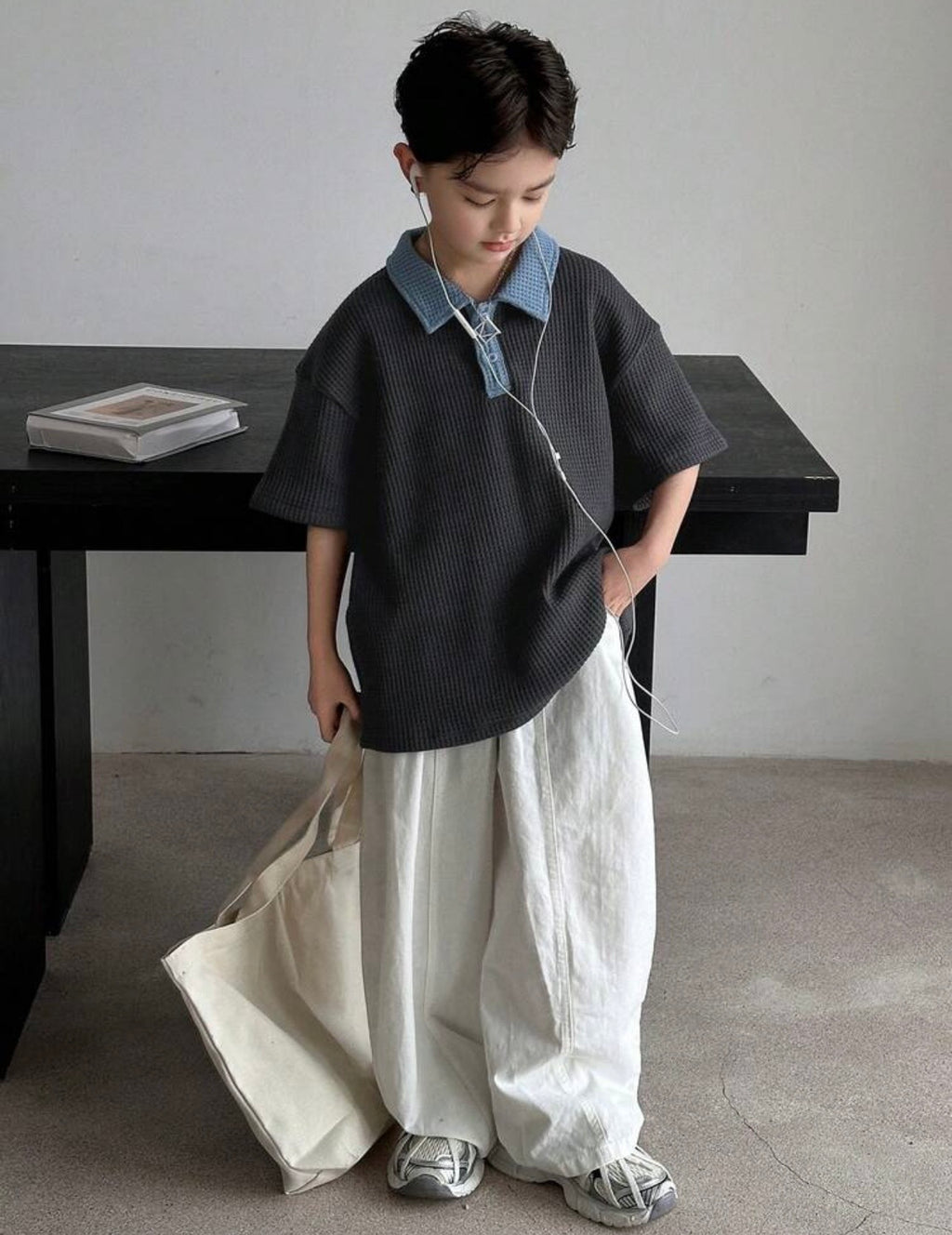 Tween Boys Colorblock Polo Collar Short Sleeve Casual T-Shirt