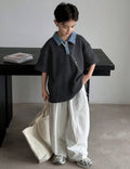 Tween Boys Colorblock Polo Collar Short Sleeve Casual T-Shirt