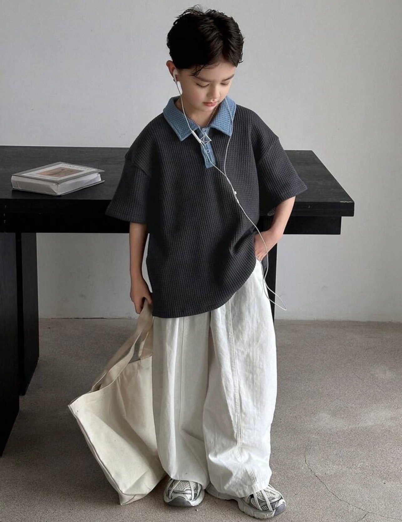 Tween Boys Colorblock Polo Collar Short Sleeve Casual T-Shirt