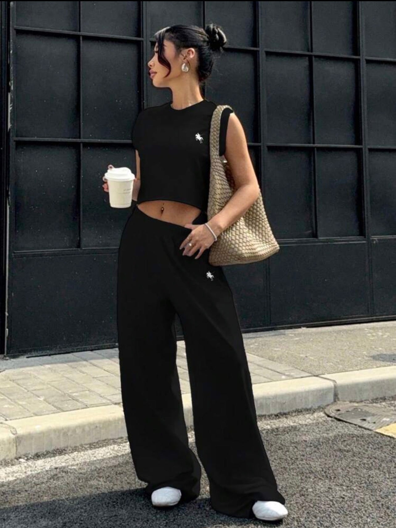 Women’s Horse Print Sleeveless Cropped Tank Top & Straight Leg Pants Two-Piece Set