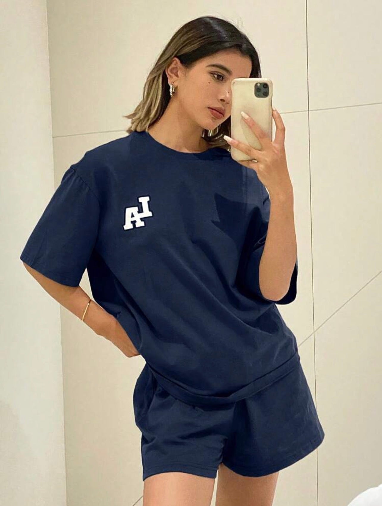 Women’s Printed Loose Shorts Pajama Set – Casual Homewear Outfit