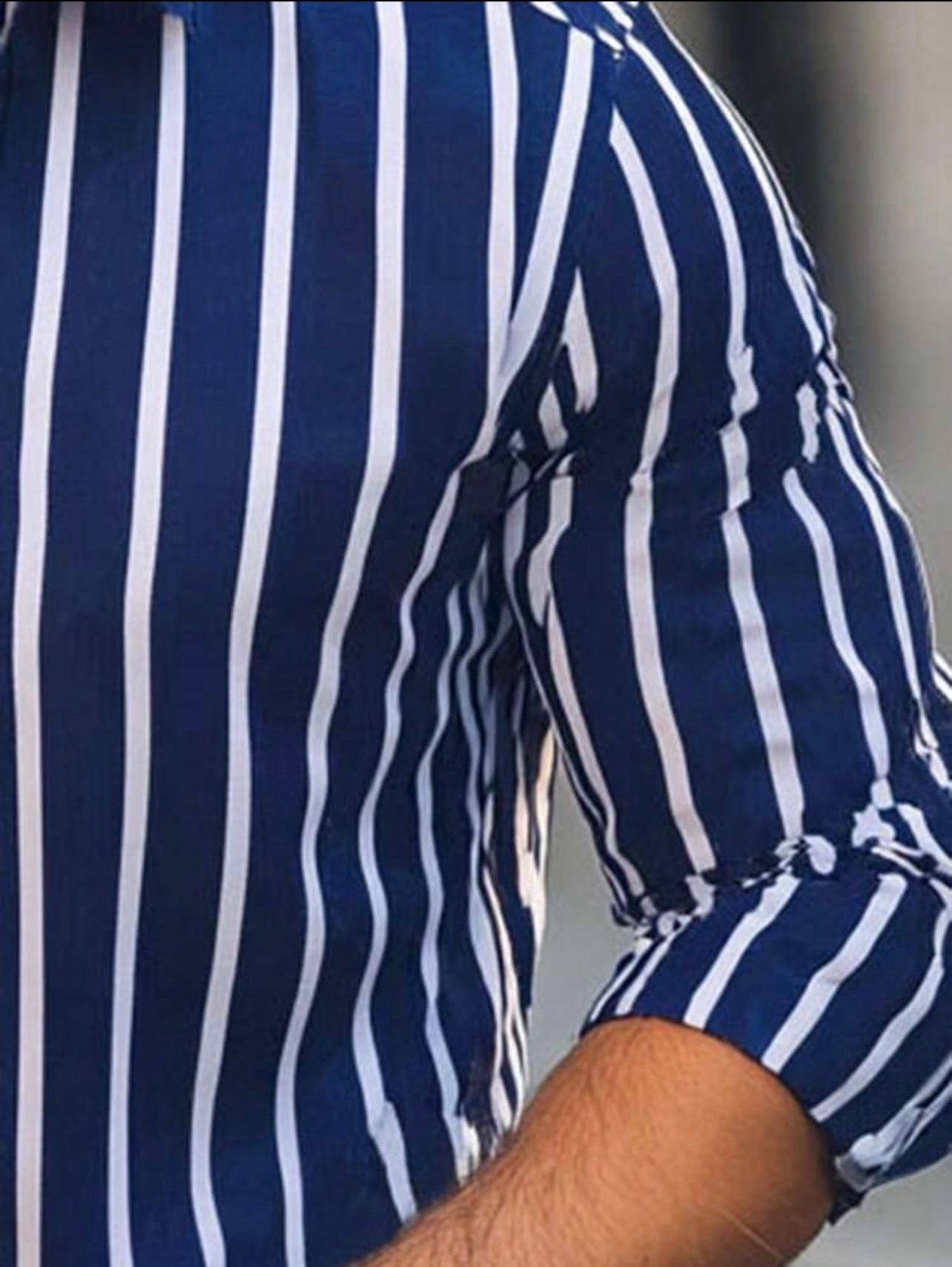 Men’s Digital Print Button-Front Long Sleeve Casual Business Shirt – Smart Casual Urban Top