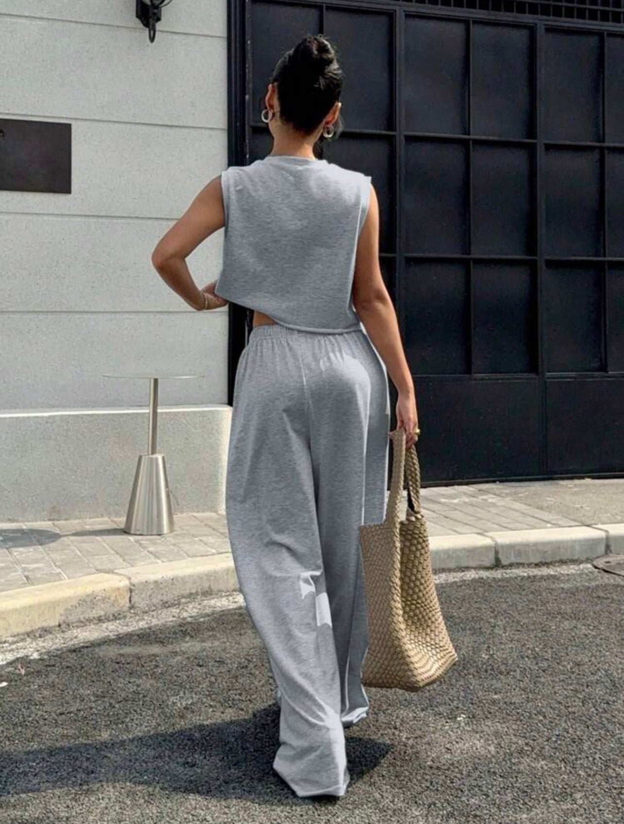 Women’s Horse Print Sleeveless Cropped Tank Top & Straight Leg Pants Two-Piece Set