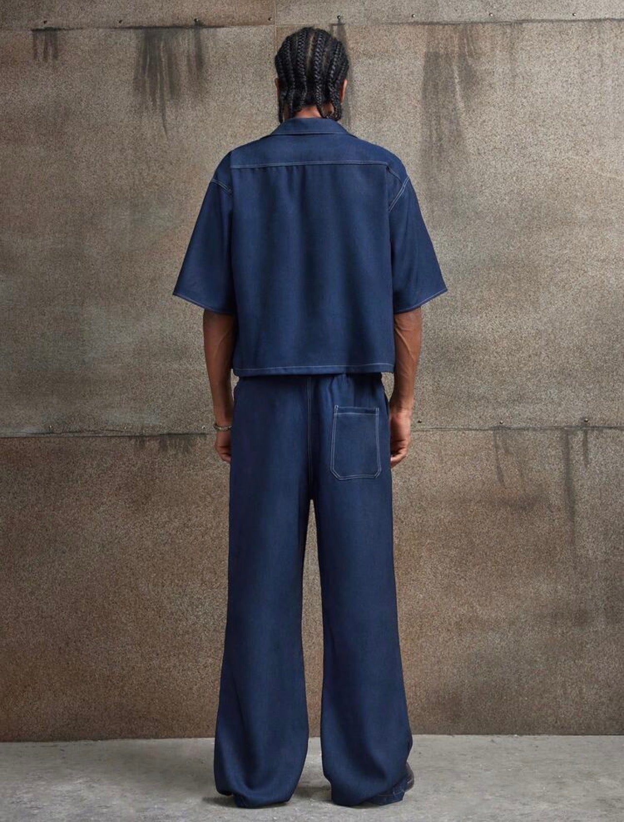 Men’s Graphic Print Button-Front Short Sleeve Shirt & Pants Two-Piece Co-Ord Set – Casual Outfit