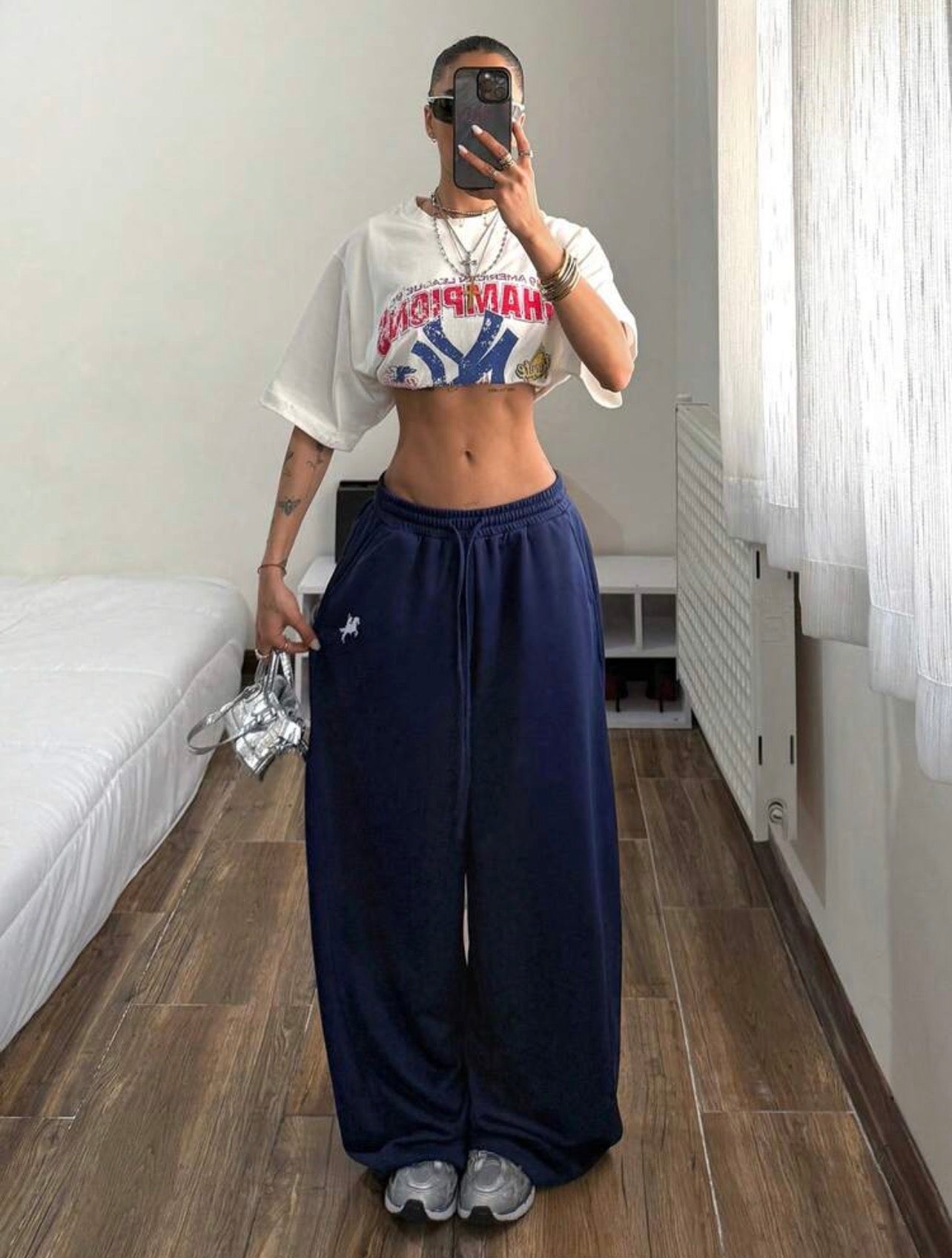 Women’s Drawstring Waist Knight Print Harem Pants – Casual Everyday Wear