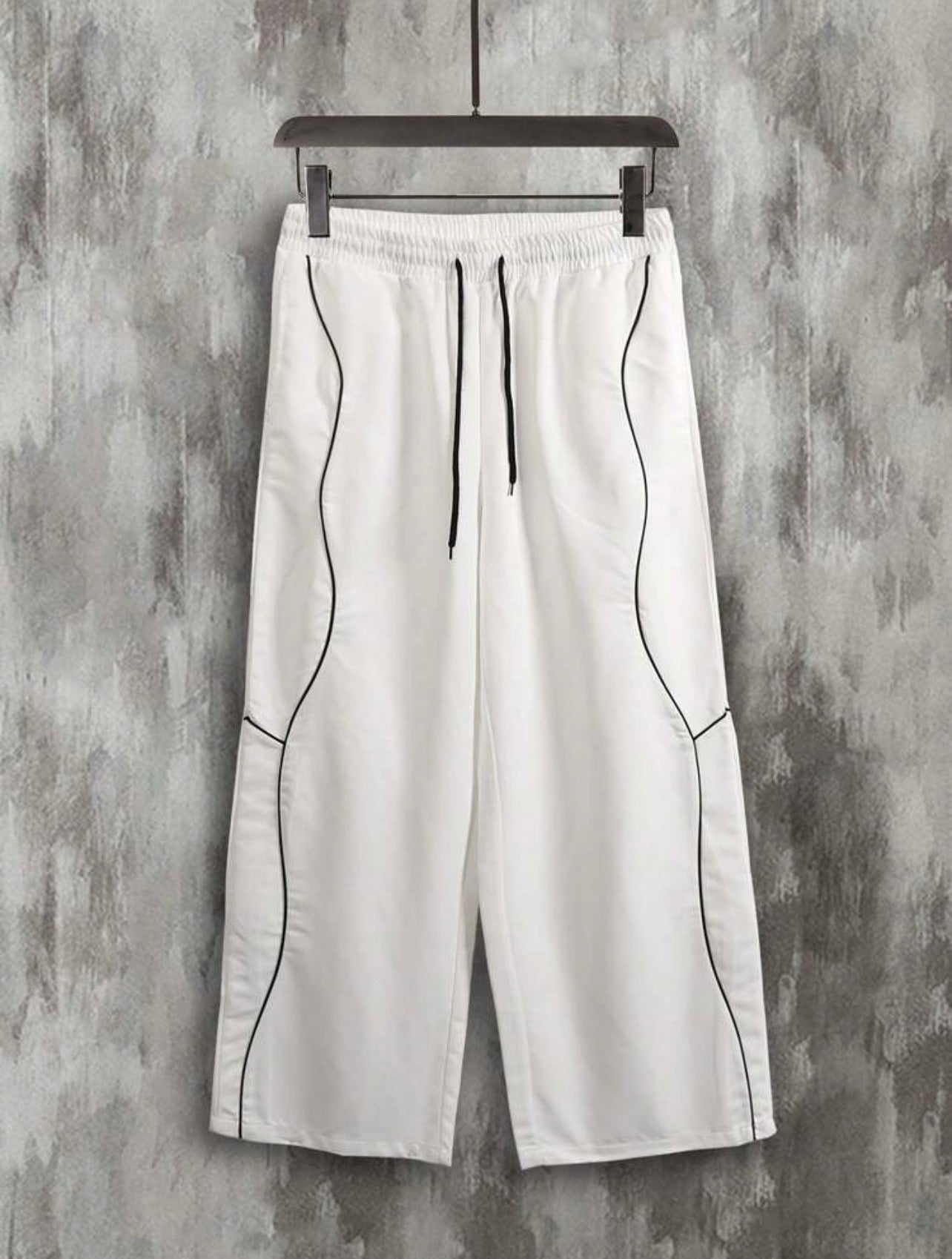 Men’s Contrast Trim Casual Pants – Versatile Fall Trousers