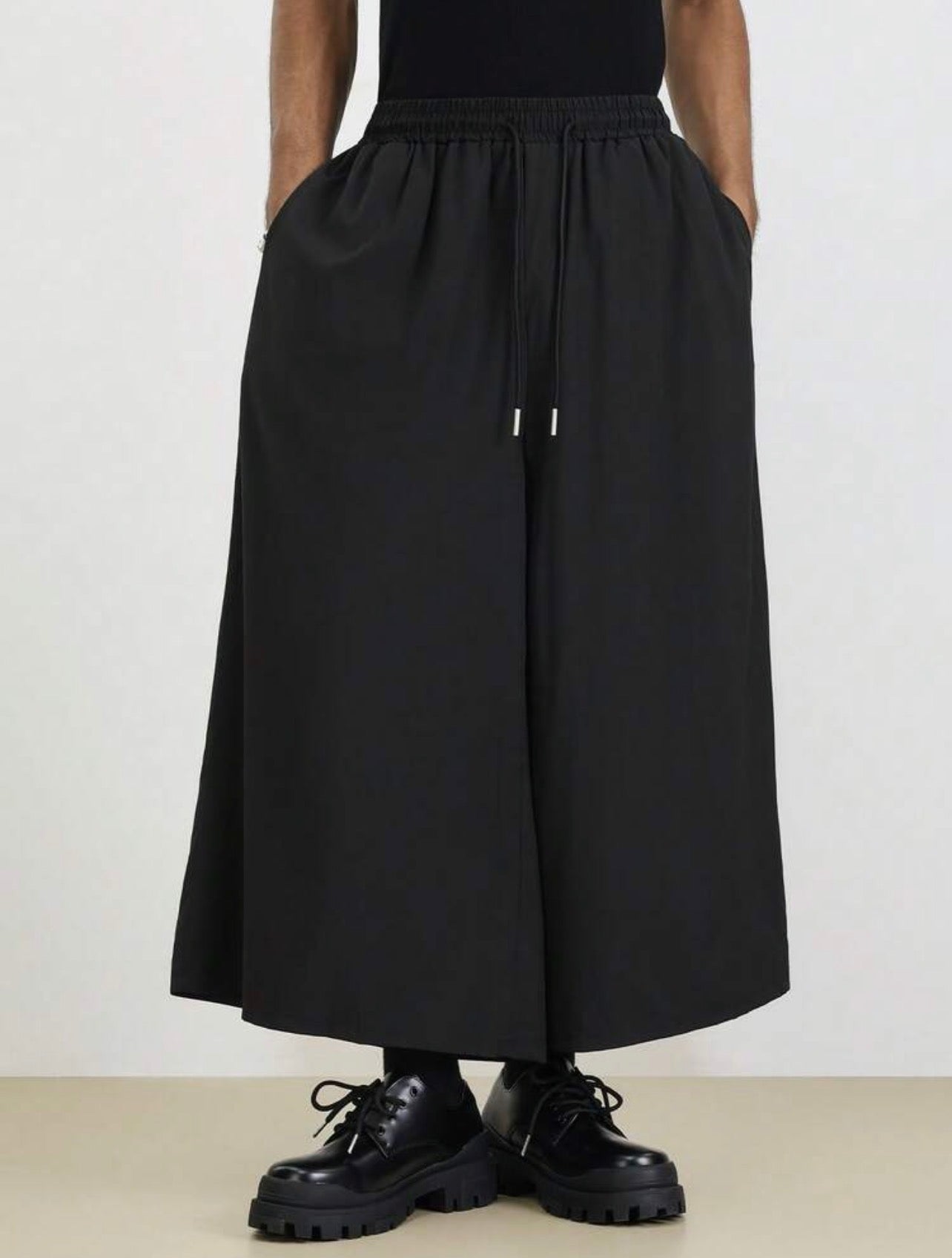 Men’s Oversized Baggy Cargo Pants with Flap Pockets & Drawstring Waist – Casual Streetwear Trousers