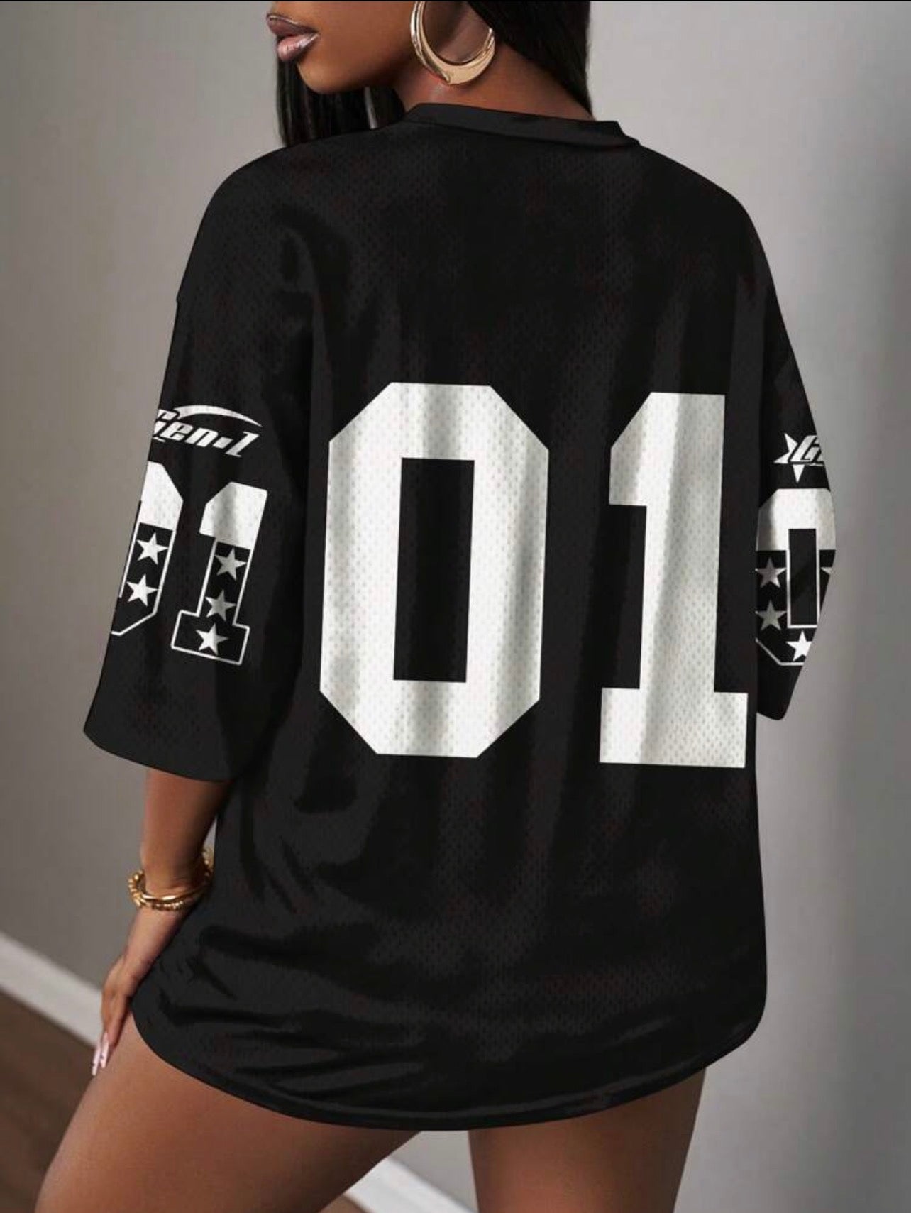 Women’s Minimalist “01” Letter & Digit Print Casual T-Shirt – Summer Top