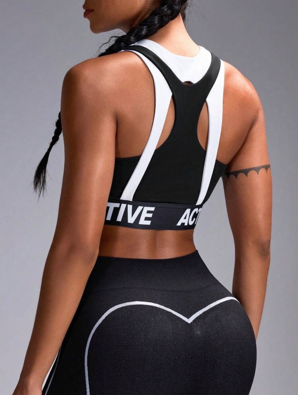 Women’s Letter Print Breathable Sports Bra & Activewear Set for Fitness and Training