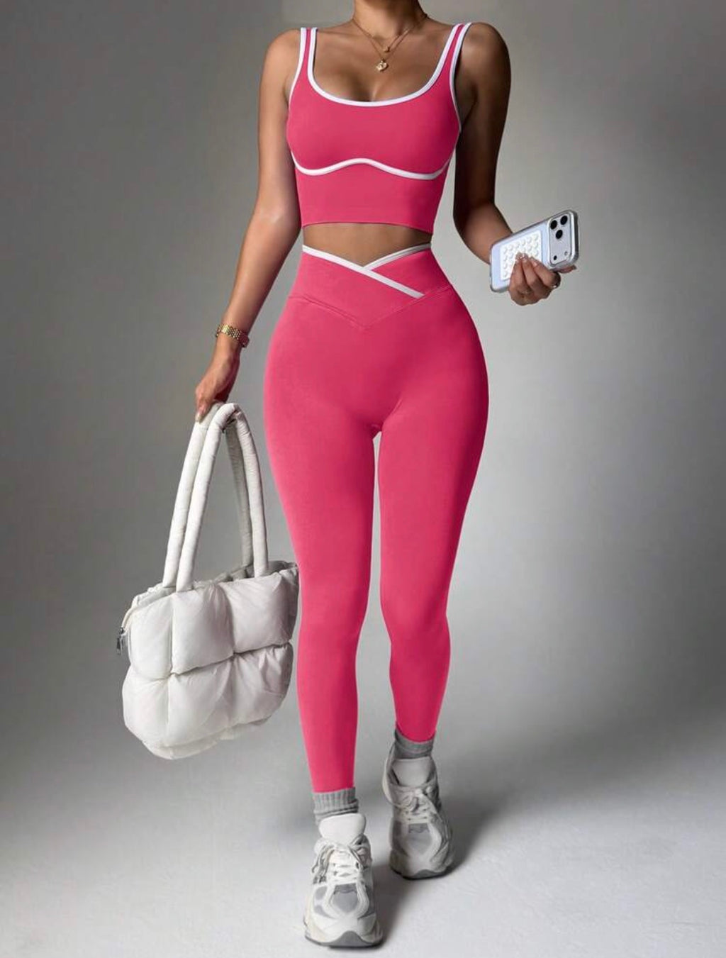 Women’s Seamless Colorblock Sports Set, Two-Piece Yoga & Workout Activewear