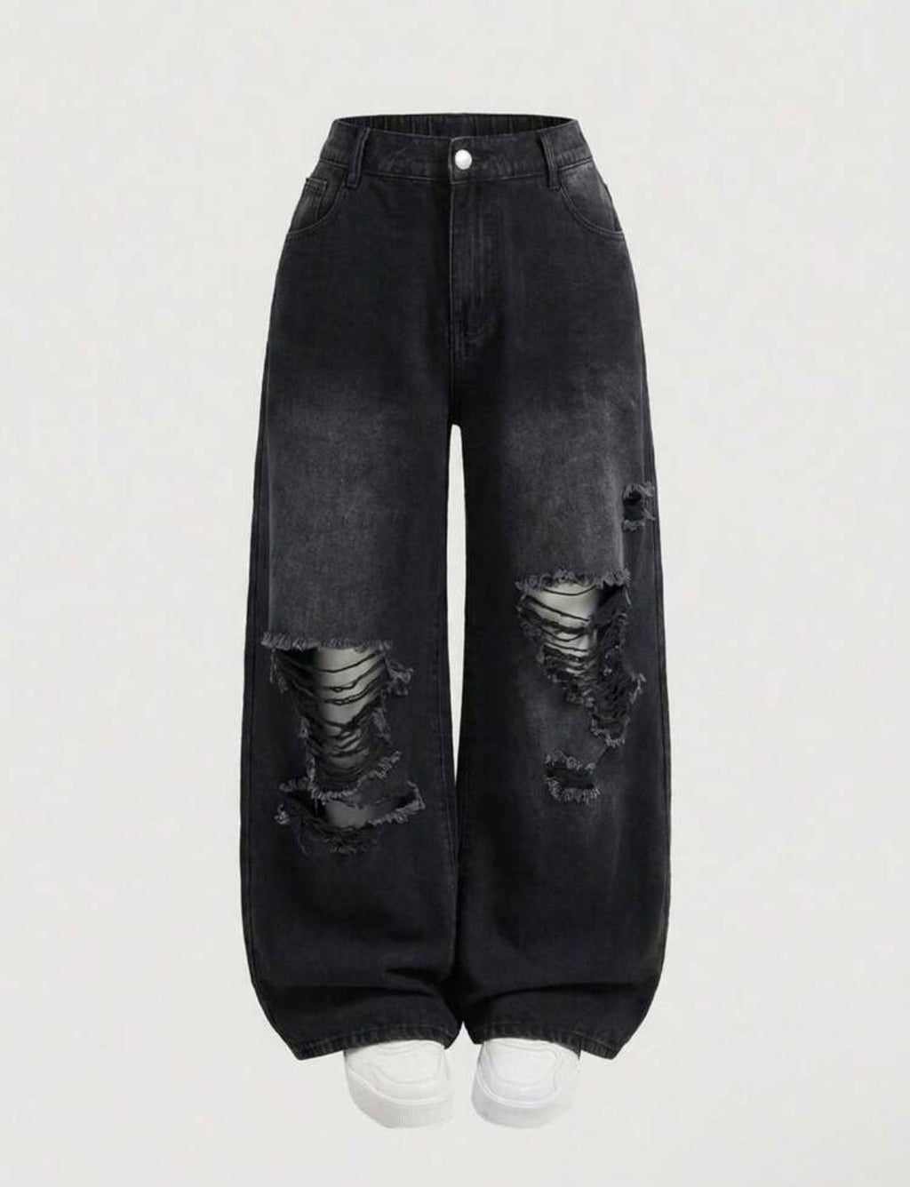 💙 MOD Plus Size Baggy Ripped Wide Leg Jeans