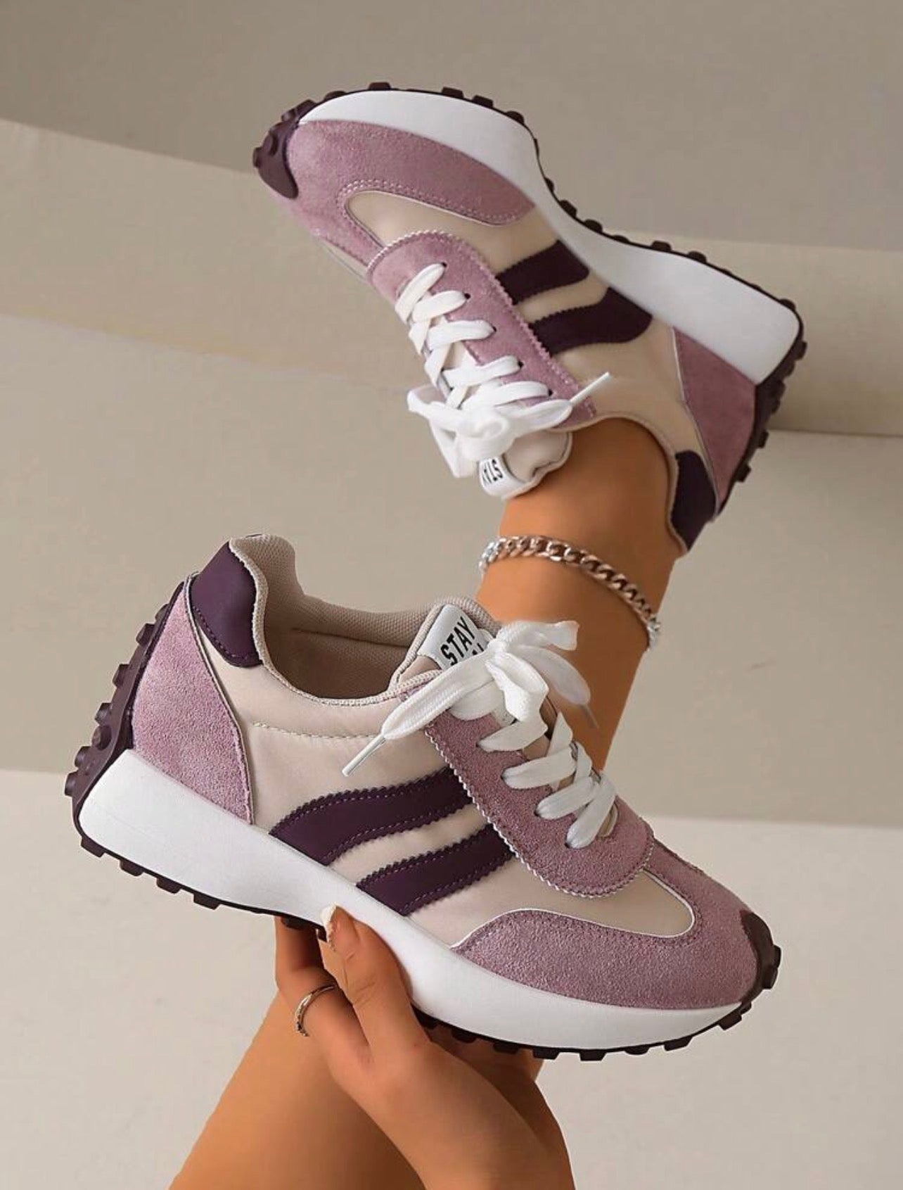 Women’s Chunky Platform Lace-Up Sneakers – Breathable Thick Sole Casual Shoes