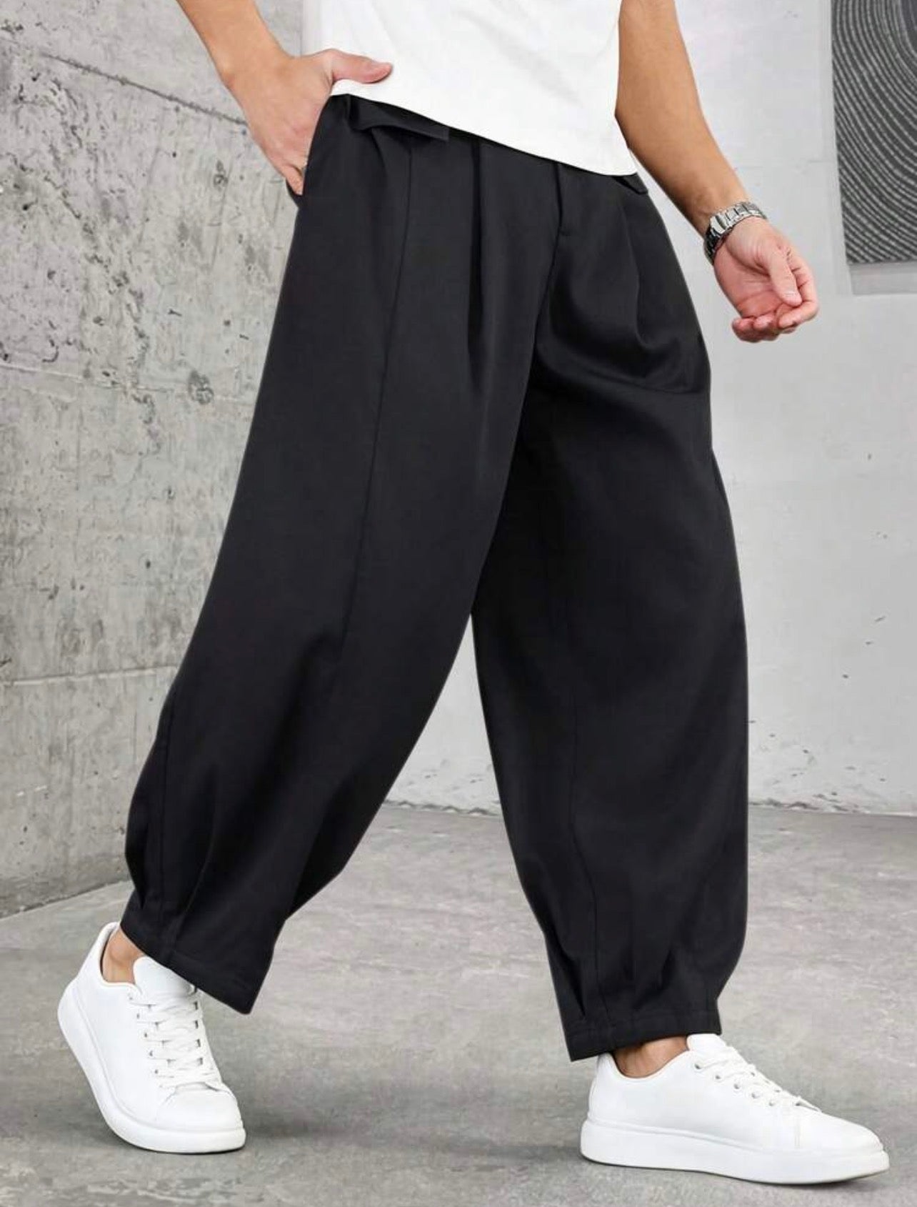 Men’s Loose Fit Lantern Pants – Casual Baggy Streetwear Trousers