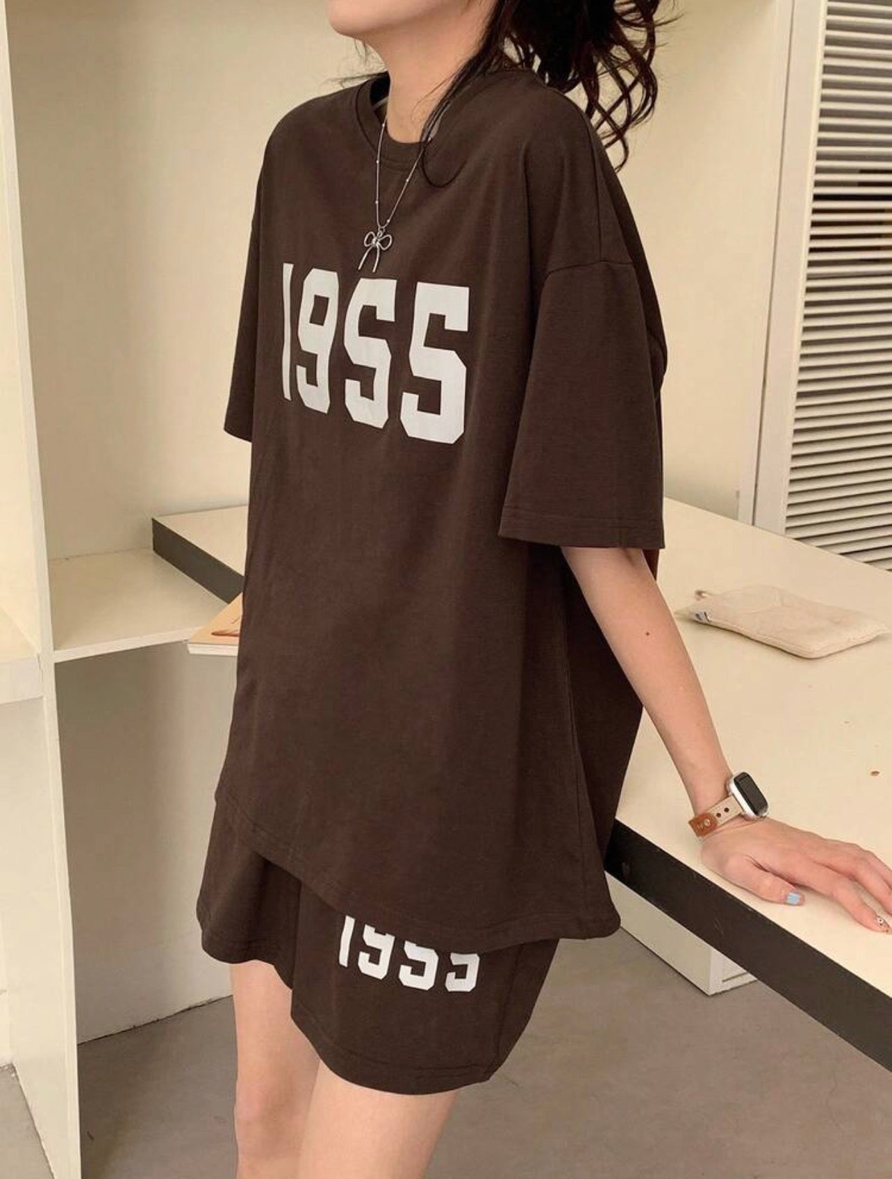 Women’s Printed Loose Fit Short Sleeve Pajama Two-Piece Set