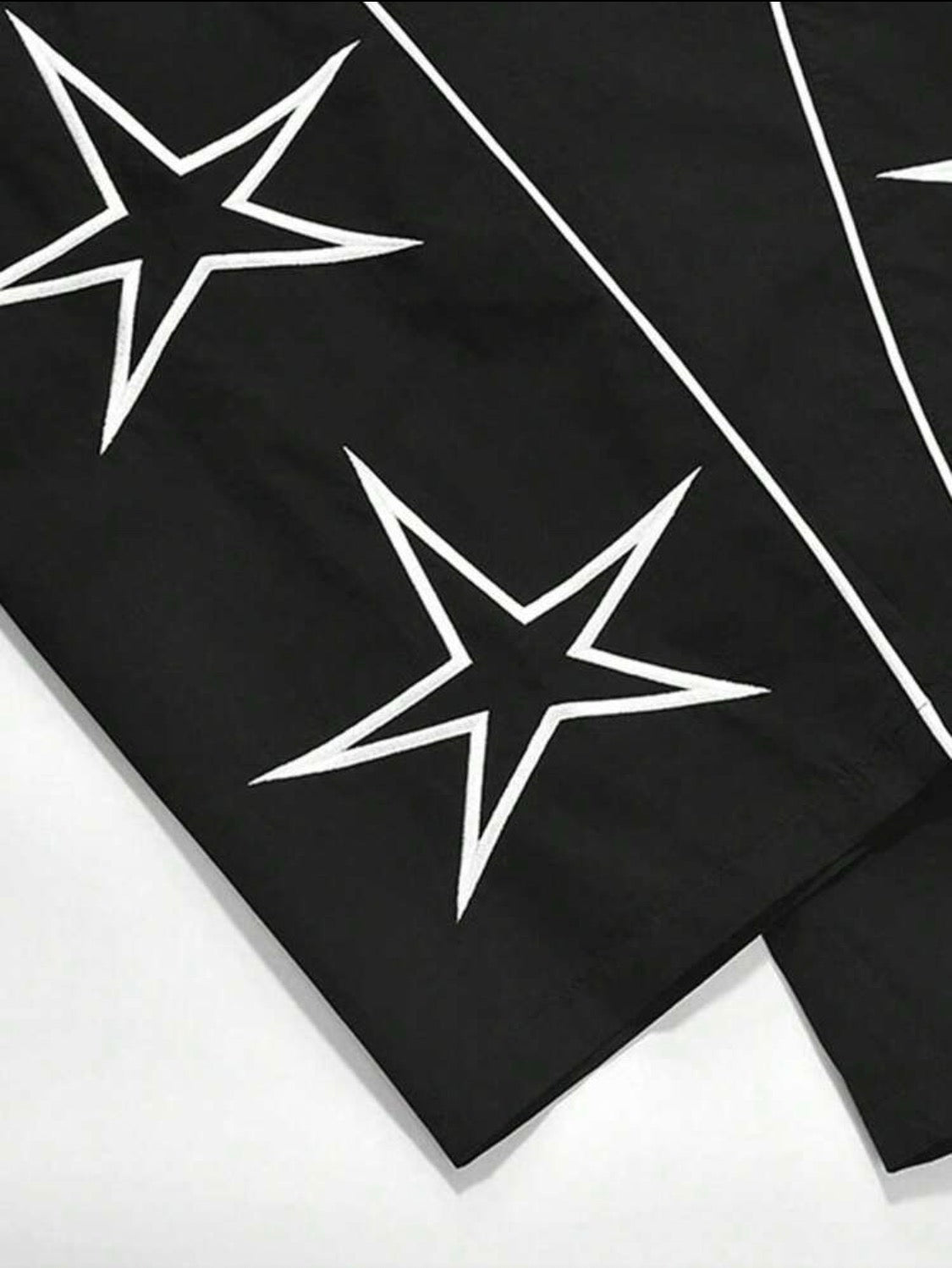 Men’s Straight-Leg Loose Fit Sweatpants with Star & Letter Print – Casual Streetwear Style for Fall