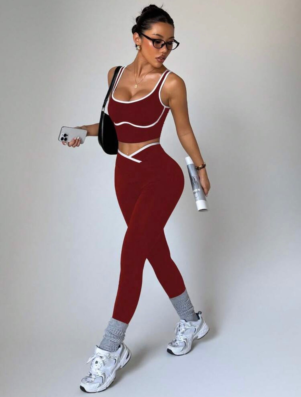 Women’s Seamless Colorblock Sports Set, Two-Piece Yoga & Workout Activewear