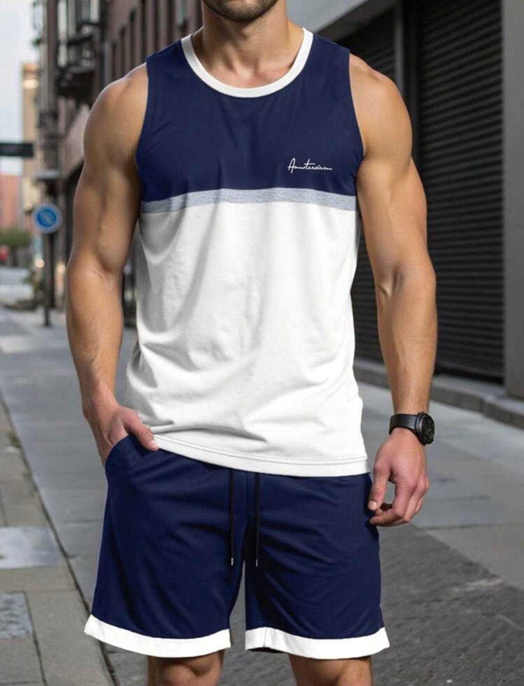 Men’s Tank Top & Shorts Summer Workout Sports Set