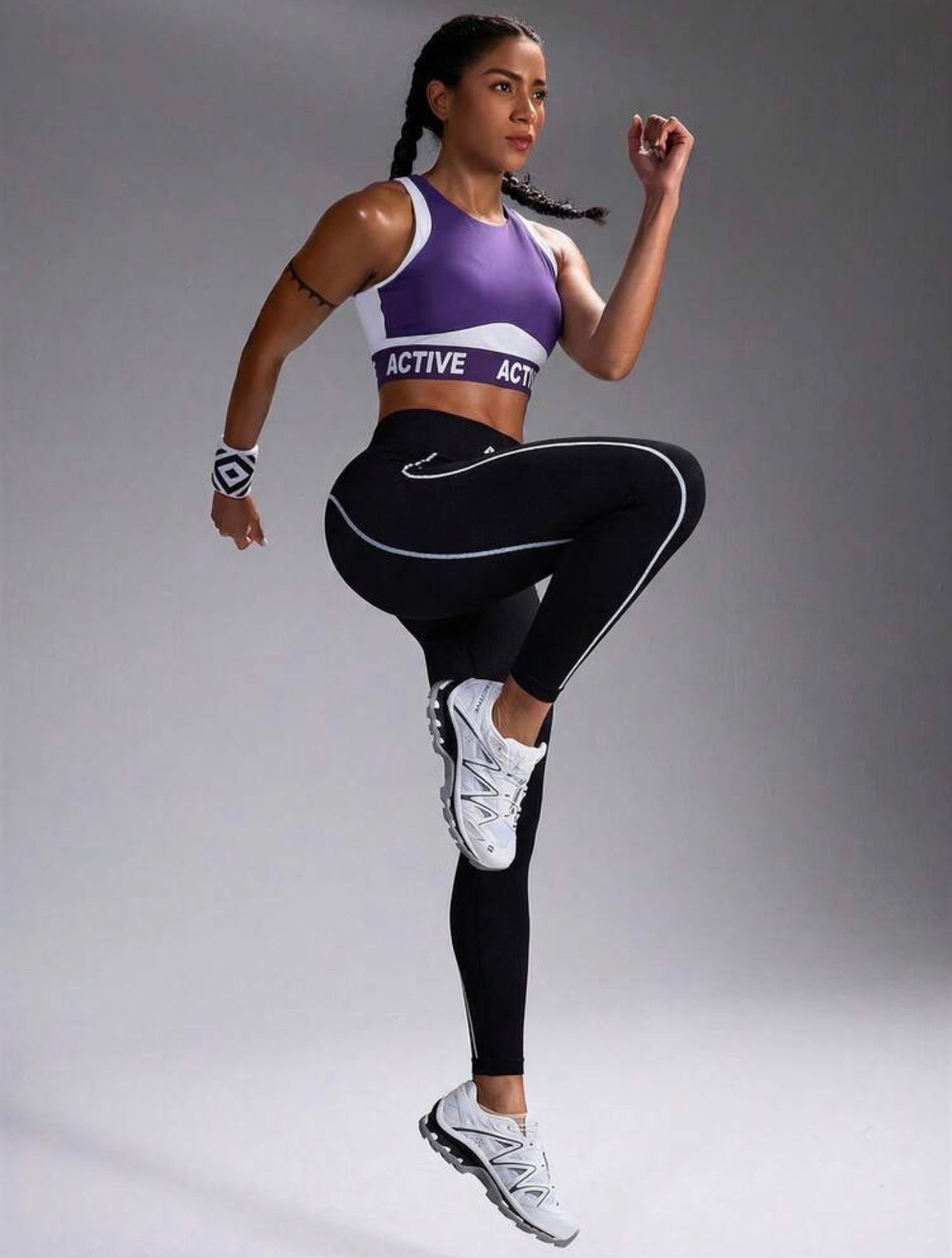 Women’s Letter Print Breathable Sports Bra & Activewear Set for Fitness and Training