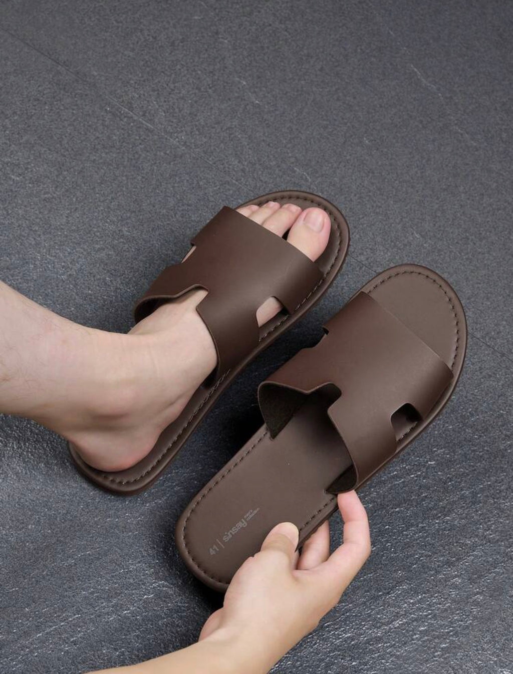 Men’s Solid Color Open-Toe Non-Slip Casual Slippers for Indoor & Outdoor Wear