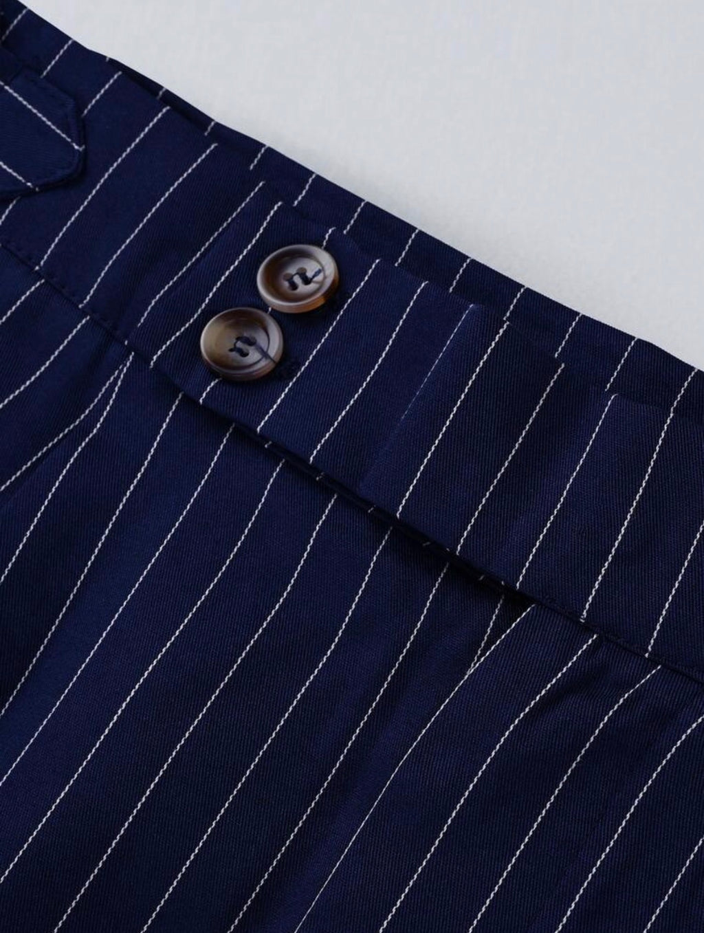 Men’s Striped Suit Pants with Slant Pockets – Casual Business Formal Trousers